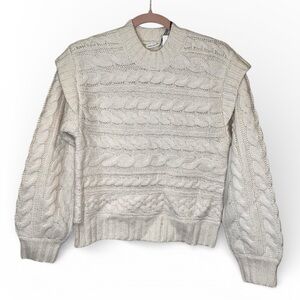 Unsubscribed Alpaca Wool Cable Knit Mockneck Sweater Size Small NWT very soft